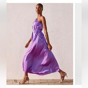 Ann Taylor Petite Criss Cross Halter Maxi Dress